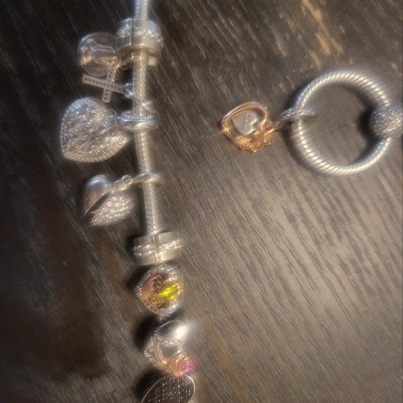 Pandora Silver Charm Necklace And Bracelet Set - Picture 5 of 5